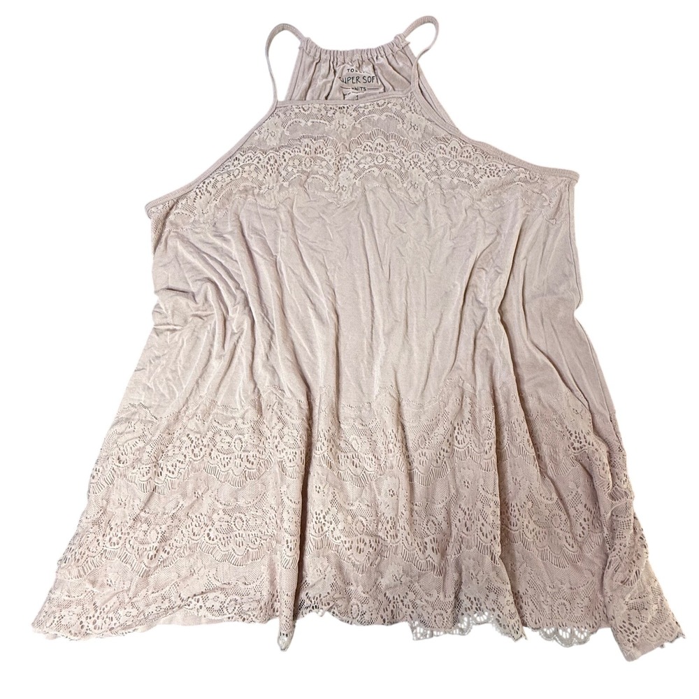 Torrid Super Soft Tank Top Lace Trim Sleeveless Casual Blouse Size 1